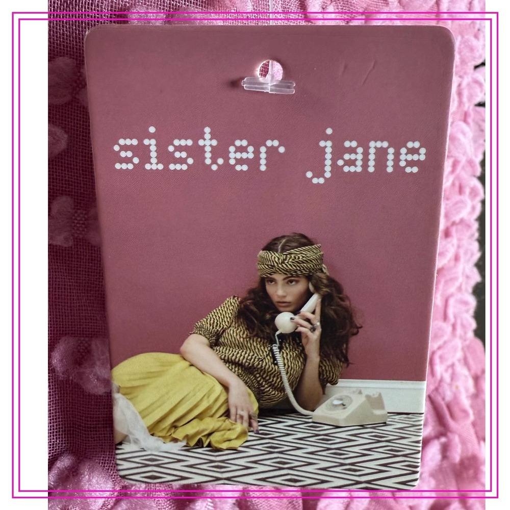 Sister Jane Bando Women's XS Pink Textured Midi Dress Tiered Sleeveless - Picture 10 of 14
